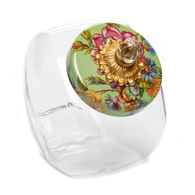 Sweets Jar with Green Flower Market Lid | MacKenzie-Childs