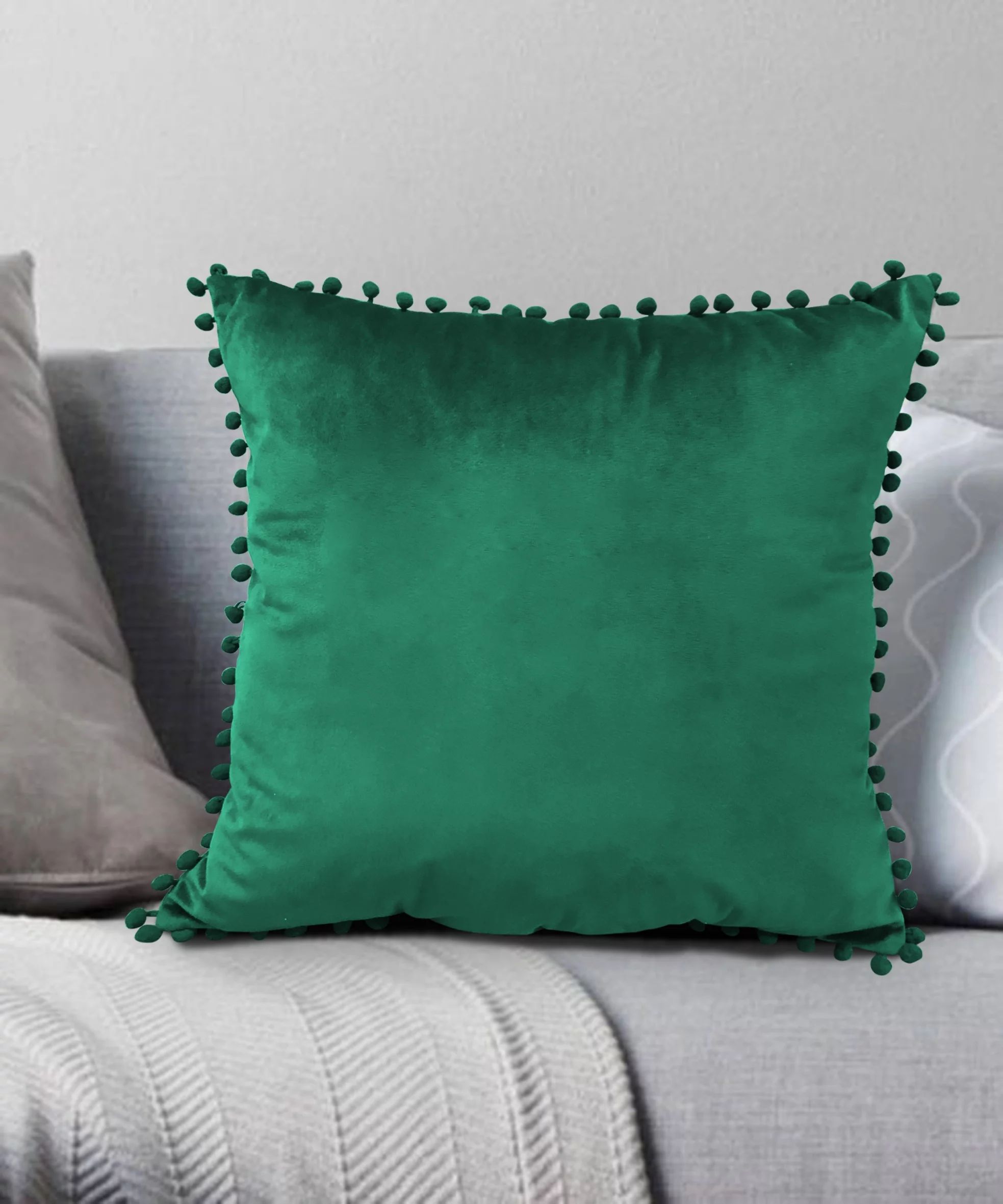 Pompom Dec Pillow Emerald Green 18X18 | Walmart (US)