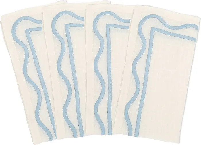 MISETTE Set of 4 Embroidered Linen Napkins | Nordstrom | Nordstrom