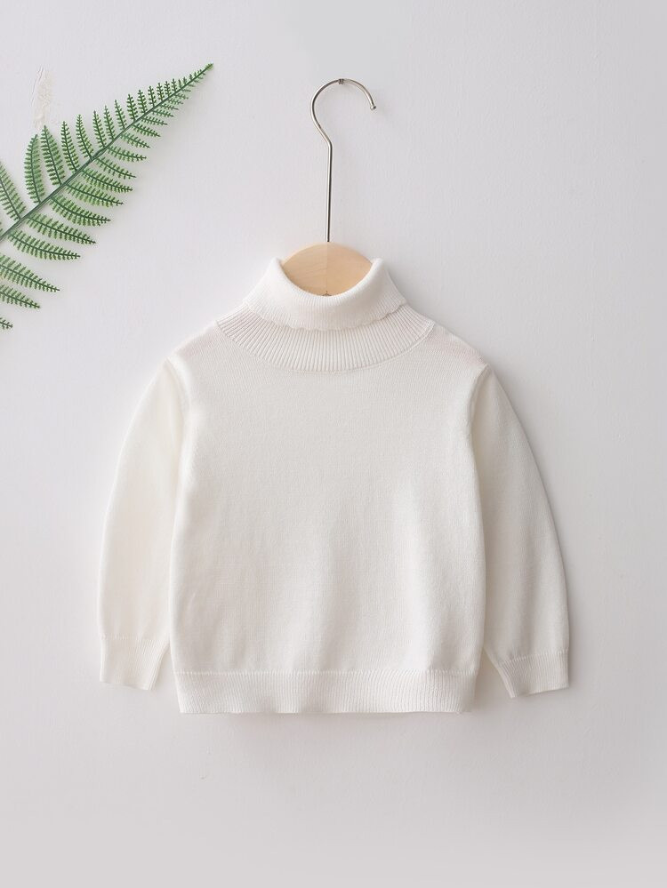 Toddler Girls Turtleneck Solid Sweater | SHEIN
