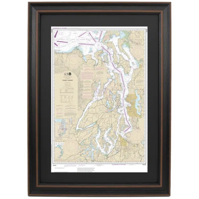 Puget Sound | Nautical Chart | Framed Print | Wayfair Professional