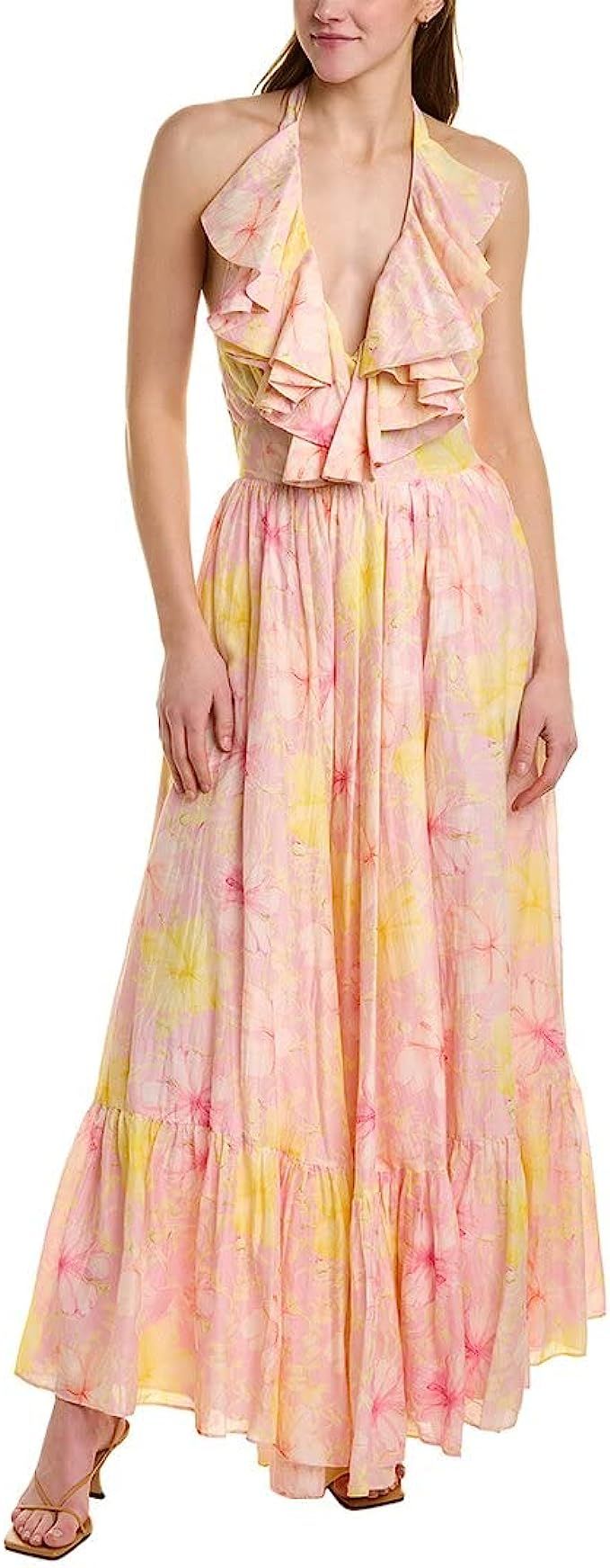 LOVESHACKFANCY Marinette Silk-Blend Maxi Dress | Amazon (US)
