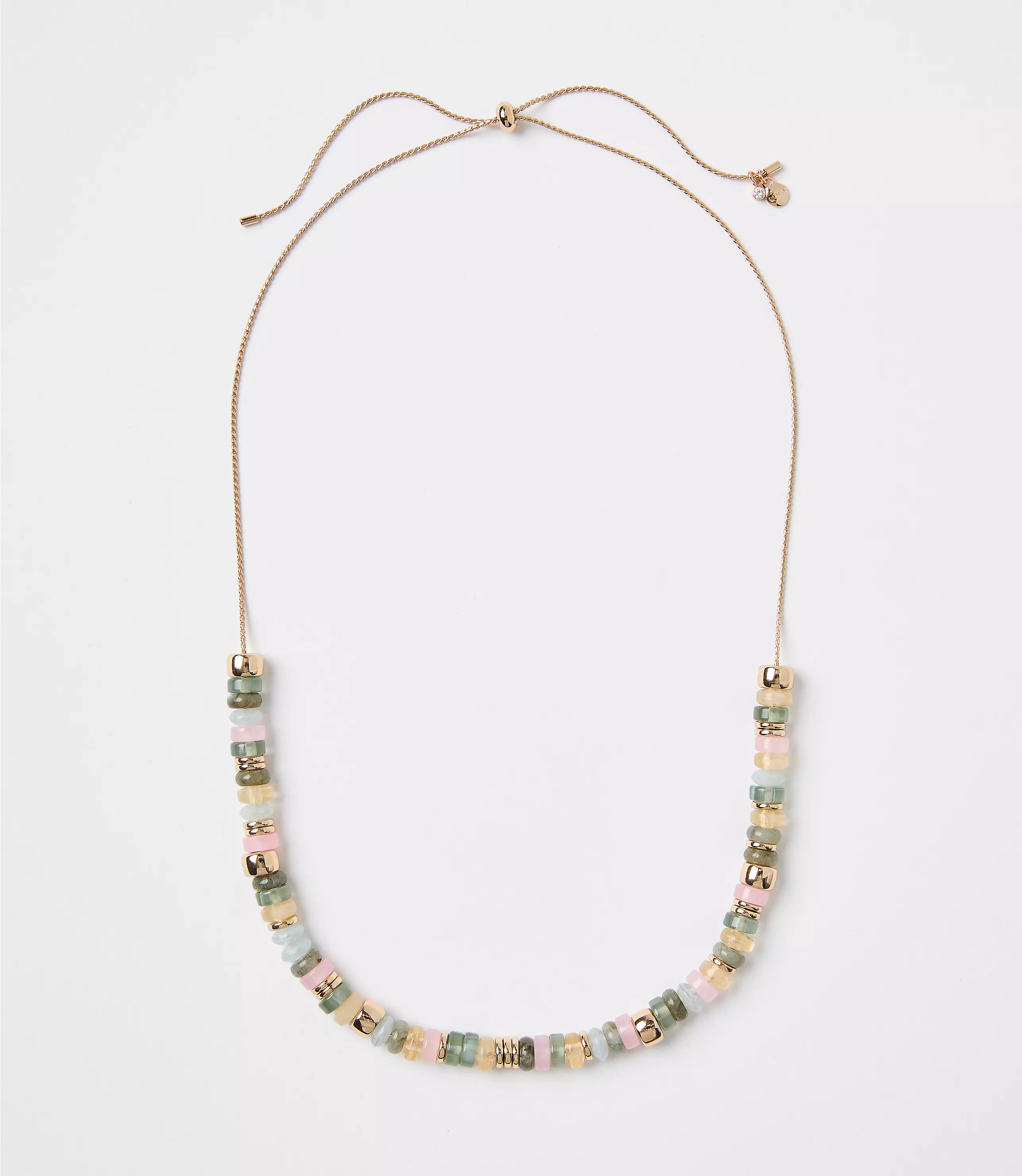 Marbleized Spliced Pull Tie Necklace | LOFT