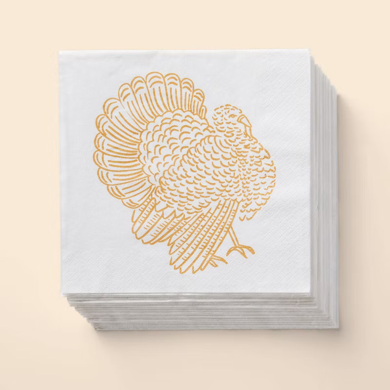 20ct Thanksgiving Lunch Paper Napkins White - Spritz™ | Target