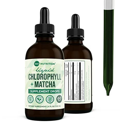 360 Nutrition Matcha Chlorophyll Liquid Drops with L-Theanine, Gluten Free & Vegan Internal Deodorant Supplement, Supports Gut Health, Digestion, Energy, Radiant Skin, Fast Absorption, 60 Servings | Amazon (US)