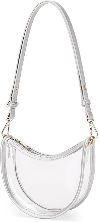 Leanoria Small Clear Hobo Bag Stadium Approved Clear Purse Bag for Sport Events See Through Shoul... | Amazon (US)