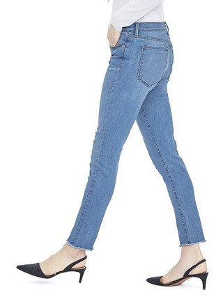 Sculpt Light Wash Fray-Hem Skinny Ankle Jean | Banana Republic US