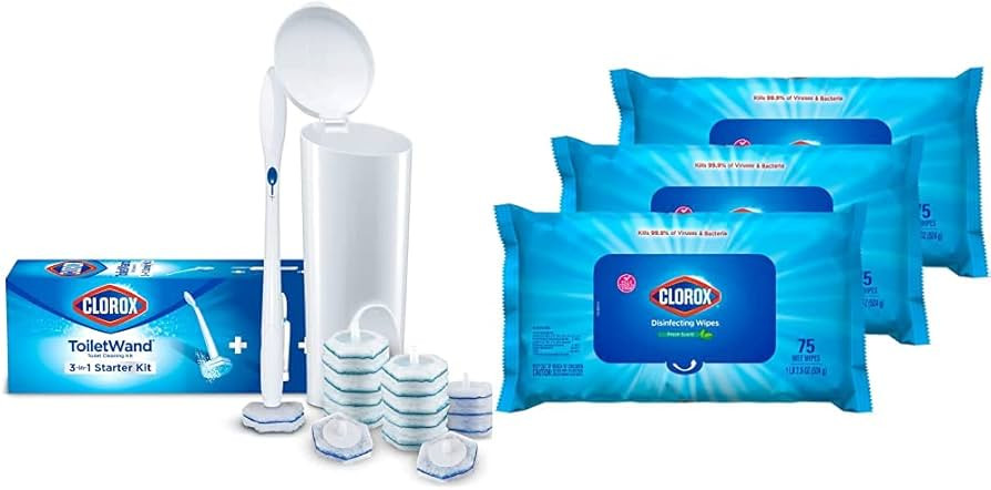 Clorox ToiletWand Disposable Toilet Cleaning System (ToiletWand, Storage Caddy and 16 Refill Head... | Amazon (US)