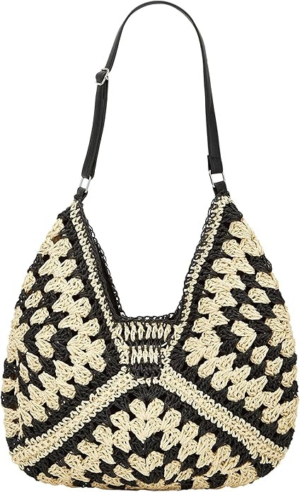 Straw Hobo Bags for Women Vintage Shoulder Bag Everything Tote Bag Designer Beach Bag Holiday Wor... | Amazon (US)