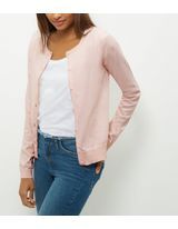 Shell Pink Crew Neck Cardigan | New Look (UK)