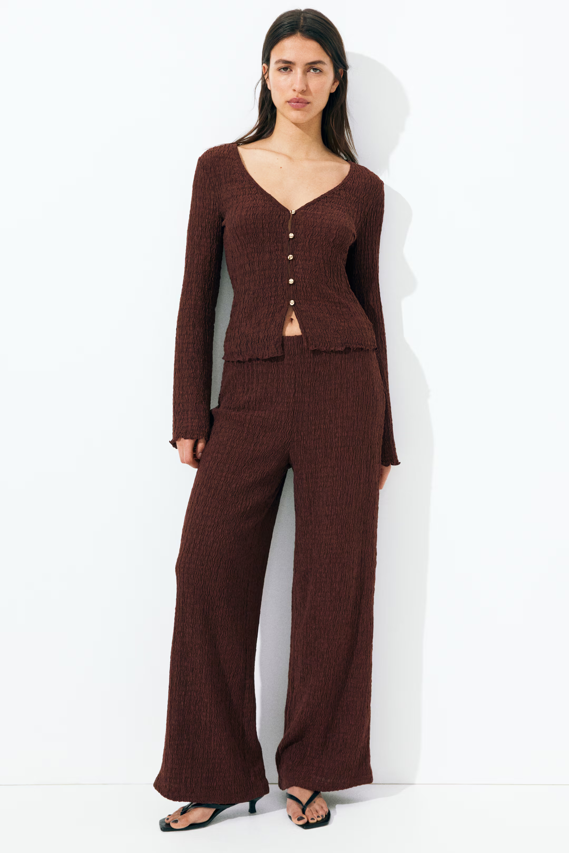 Jersey trousers - Dark brown - Ladies | H&M GB | H&M (UK, MY, IN, SG, PH, TW, HK)