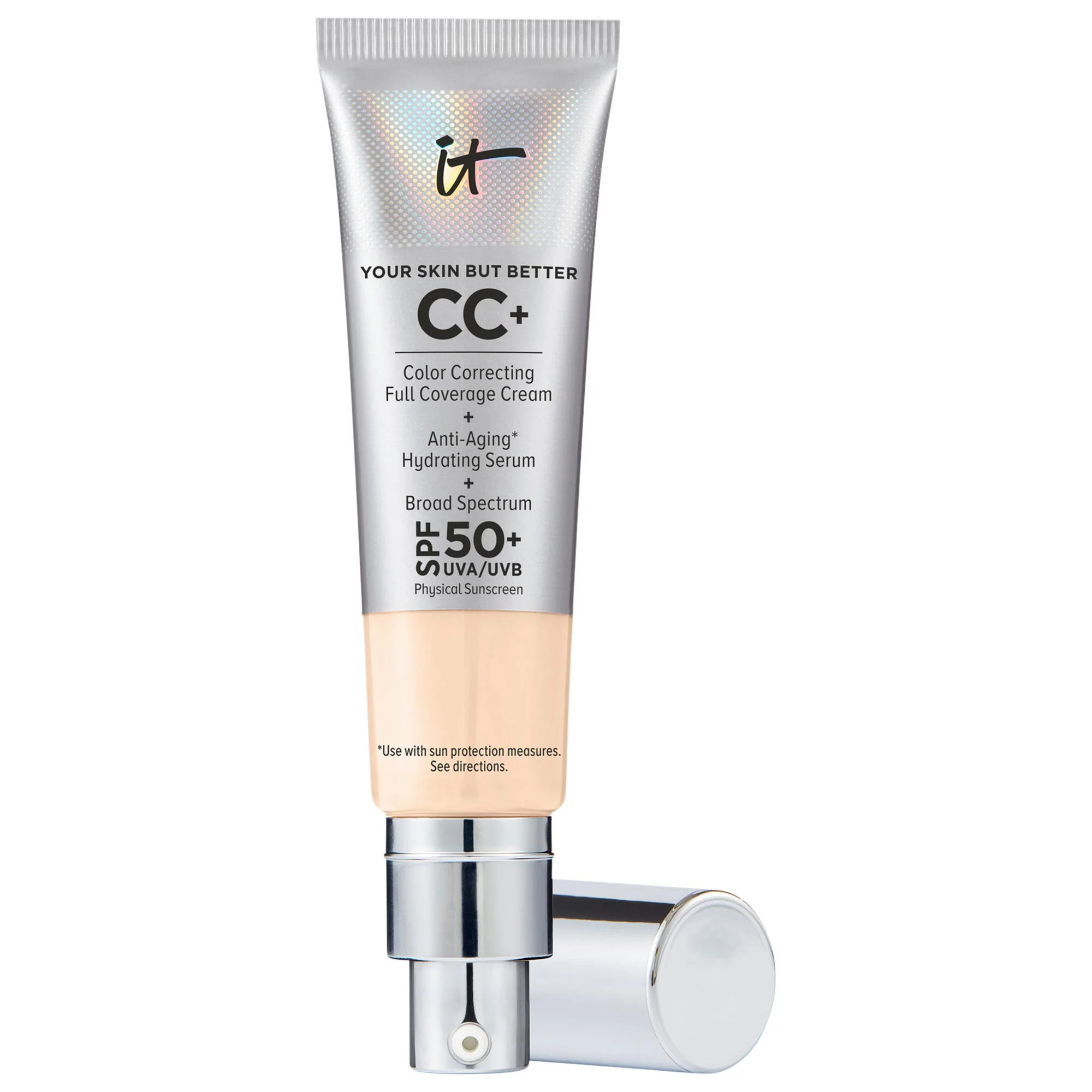 IT Cosmetics CC+ Cream Full Coverage Color Correcting Foundation with SPF 50+ Fair Warm 1.08 oz / 32 mL | Sephora (US)