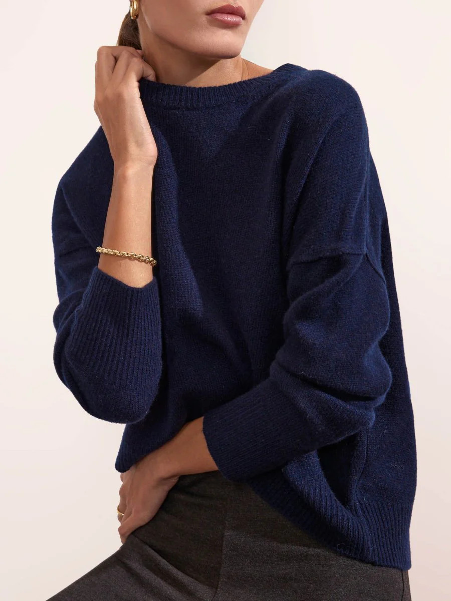 Brochu Walker | Women's Bright Crew Sweater in Navy | Brochu Walker