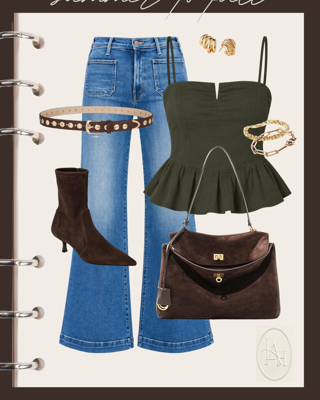 I'm loving this chic and easy look for a summer to fall transition. Splurge-worthy denim with gorgeous earthy brown accessories and a chic peplum top. Layer a jacket for the colder days or nights.

#LTKootd #LTKgrwm