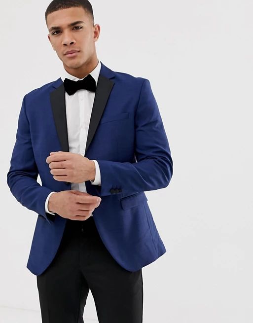 Jack & Jones premium tuxedo suit jacket with contrast lapel | ASOS US