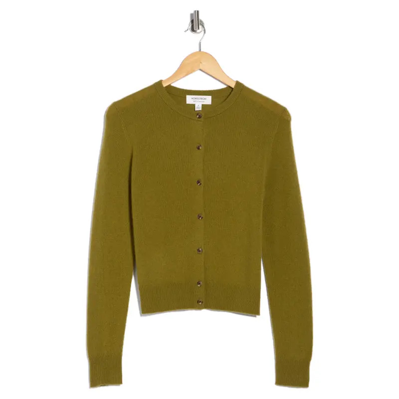 Nordstrom Cashmere Crewneck Cardigan in Purple Petal at Nordstrom Rack, Size X-Large | Nordstrom Rack