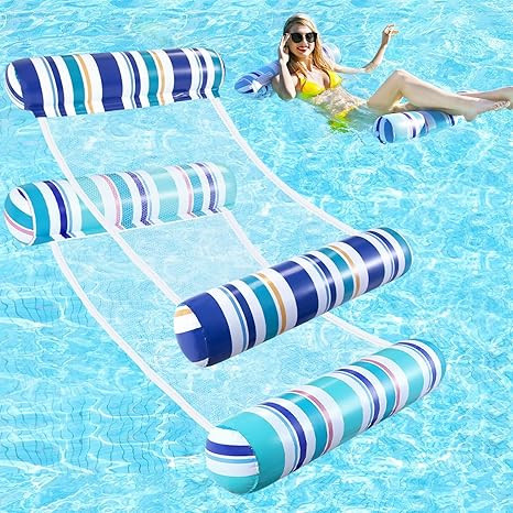Pool Floats Adult - 2 Pack Inflatable Pool Floats Hammock, Multi-Purpose 4-in-1Pool Floats for Ad... | Amazon (US)