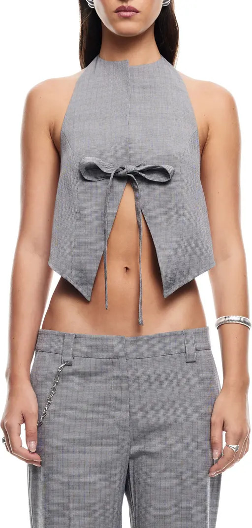 Butterfly Tie Plaid Halter Top | Nordstrom