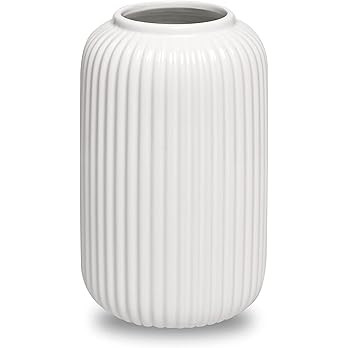 FLORLAB White Flower Vase, 8.7 in - Classic White Vase for Pampas Grass and Fresh or Dried Flower... | Amazon (US)