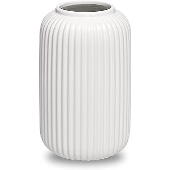 FLORLAB White Flower Vase, 8.7 in - Classic White Vase for Pampas Grass and Fresh or Dried Flower... | Amazon (US)