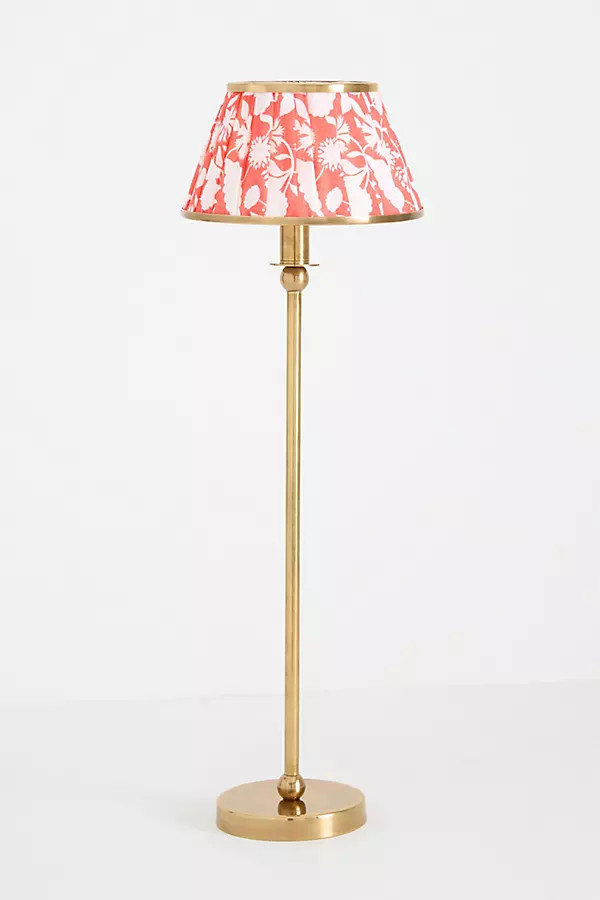 Lee Ruched Printed Shade Brass Table Lamp | Anthropologie (US)