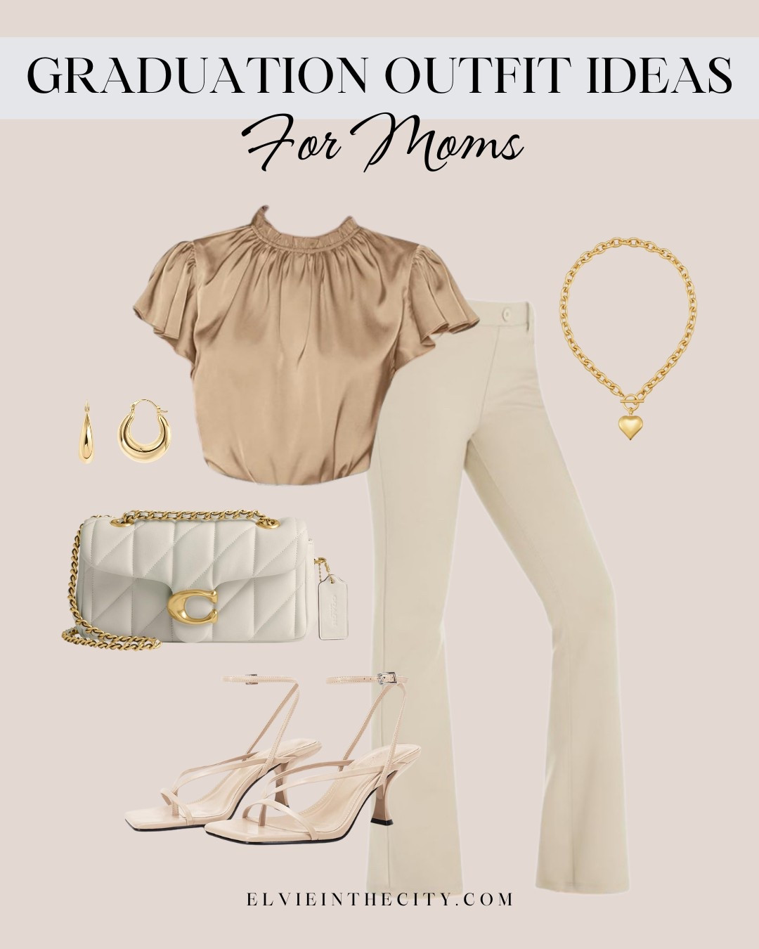 Graduation outfit idea for mom! I’ve paired a satin blouse with bootcut pants, a cream Coach purse, strappy cream shoes, gold hoop earrings, and a gold heart necklace.

Ootd, graduation outfit, spring outfit, Easter outfit, office outfit, business outfit, fashion over 40, affordable fashion, amazon fashion

#LTKFindsUnder50 #LTKOver40 #LTKShoeCrush