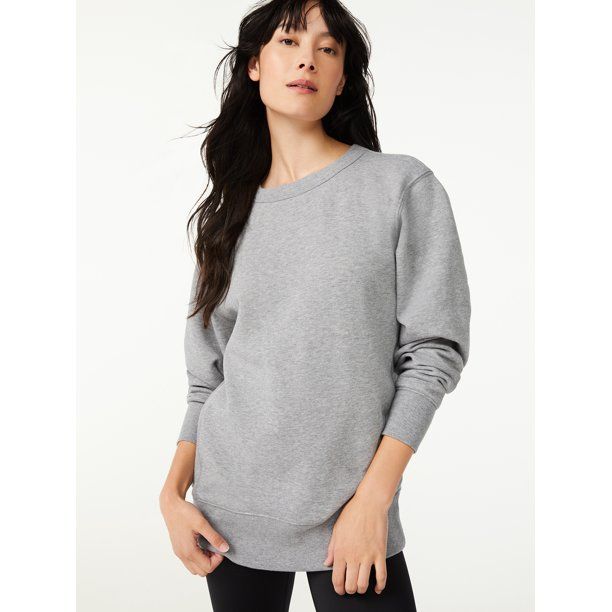 Free Assembly Women's Tunic Fleece Sweatshirt with Long Sleeves | Walmart (US)