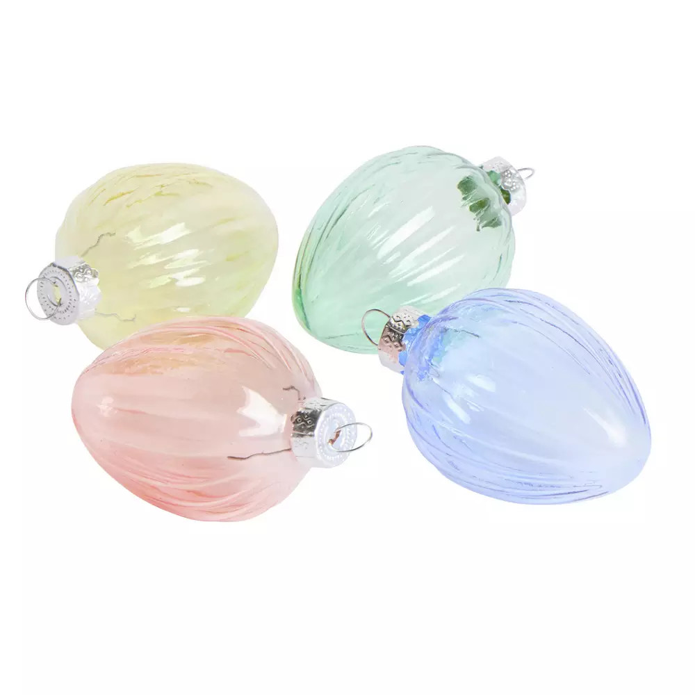 Argos Home Pack of 4 Egg Shapped Glass Hanging Decorations | argos.co.uk