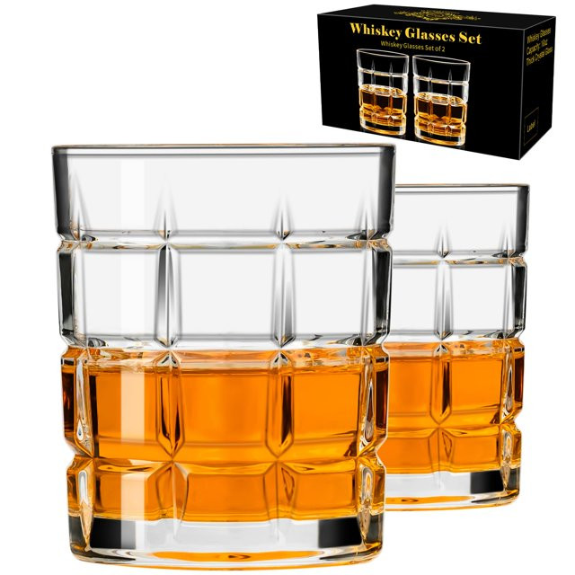 PARACITY Whiskey Glasses Set of 2, Old Fashioned Cocktail Glass, Glasses for Scotch, Liquor Vodka... | Walmart (US)