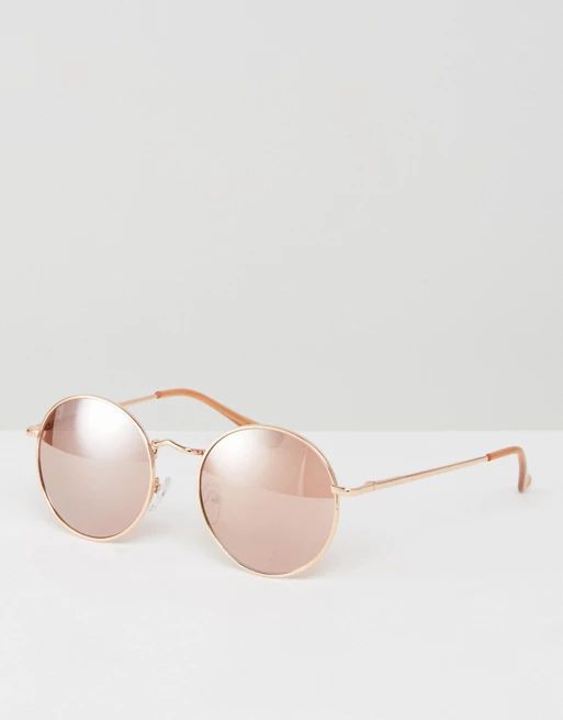 ASOS 90s Metal Round Sunglasses In Rose Gold | ASOS US