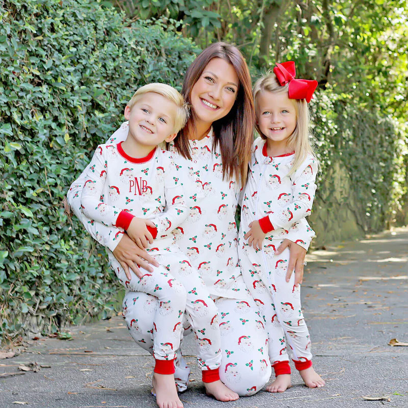 Vintage Santa White Zip Sleeper | Classic Whimsy