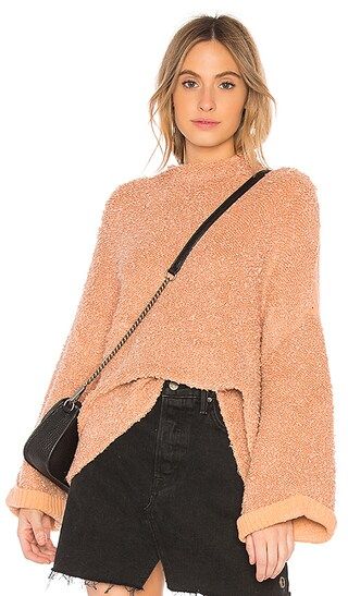 Free People Cuddle Up Pullover Sweater in Rose | Revolve Clothing