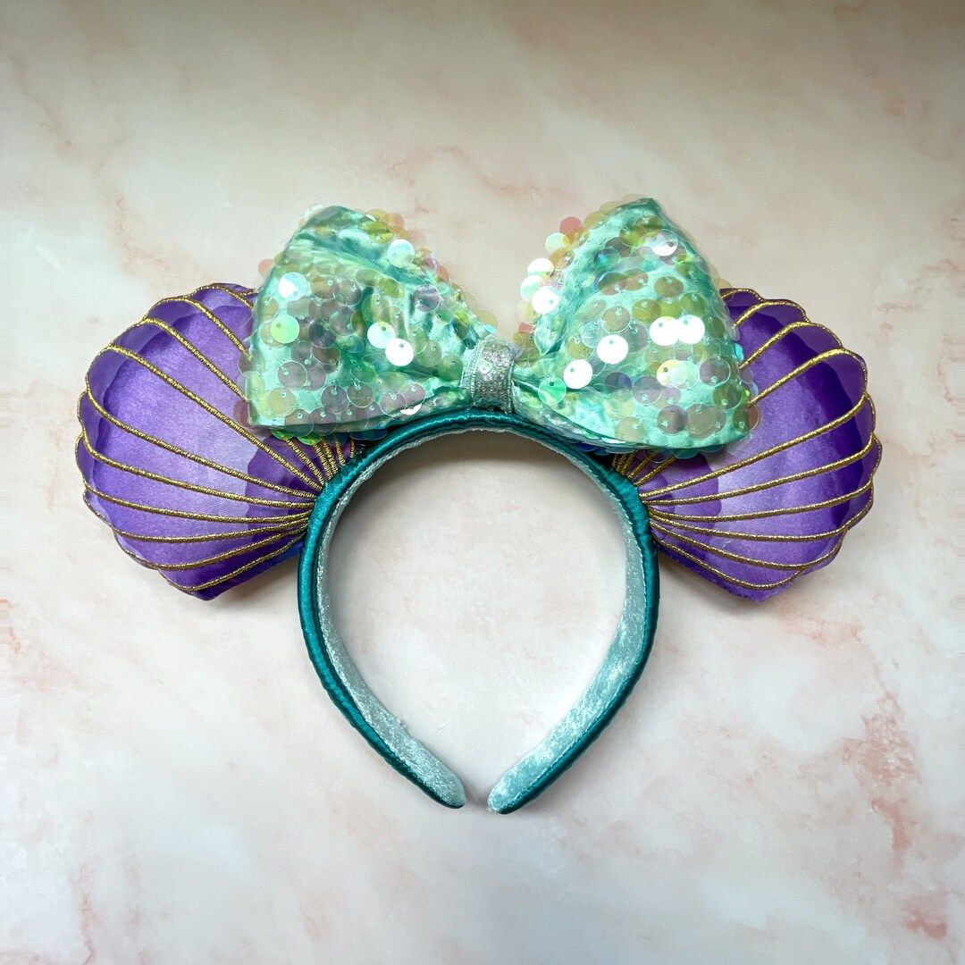Seashell Mermaid Minnie Mouse Ears, Ariel Minnie Ears | Etsy (US)