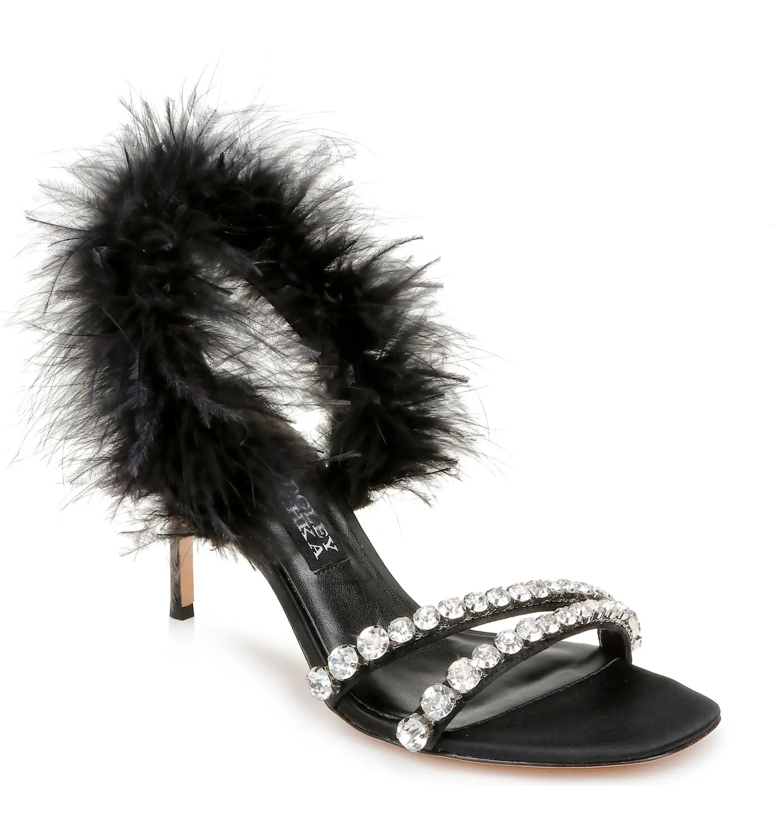 Badgley Mischka Collection Harley Feather Embellished Sandal | Nordstrom | Nordstrom