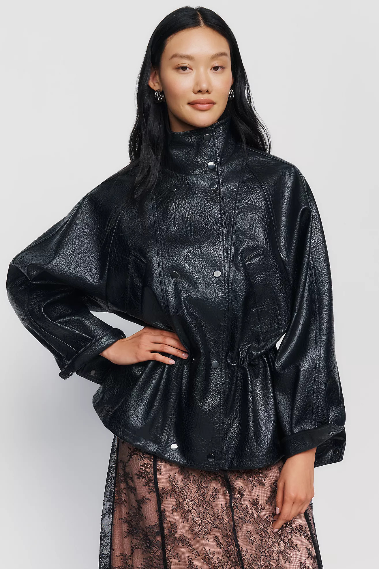 Faux-Leather Cinched Jacket | Anthropologie (US)