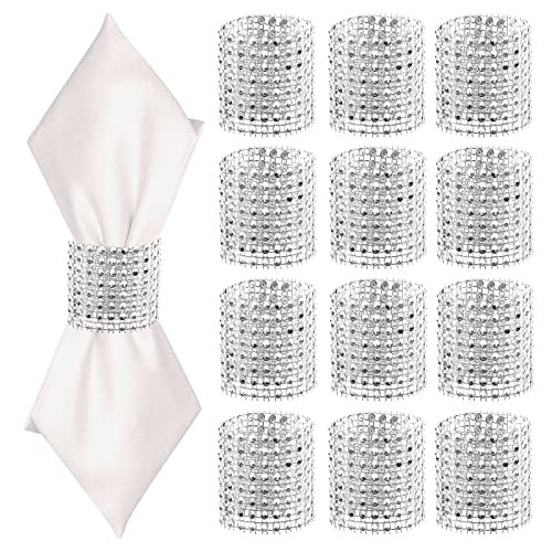 24Pack Napkin Rings, Silver Napkins Rings Plastic, Silver Napkin Holders for Anniversary, Birthday, Parties, Weddings and Dinners | Amazon (US)