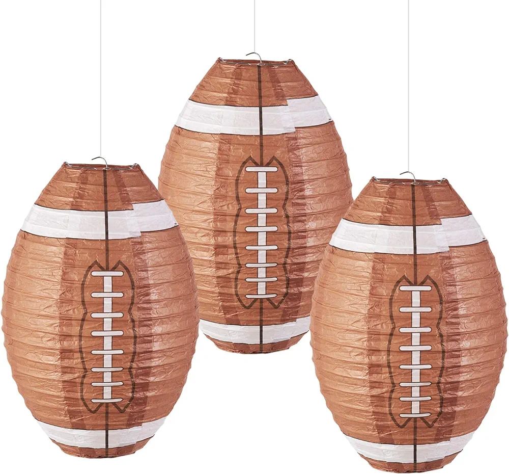 Easy Joy 3 PCS 12'' Football Party Decorations Football Lanterns Football Paper Lanterns Football... | Amazon (US)
