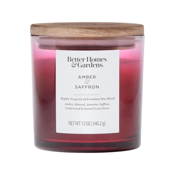 Better Homes & Gardens 12oz Amber & Saffron Scented 2-Wick Ombre Jar Candle | Walmart (US)