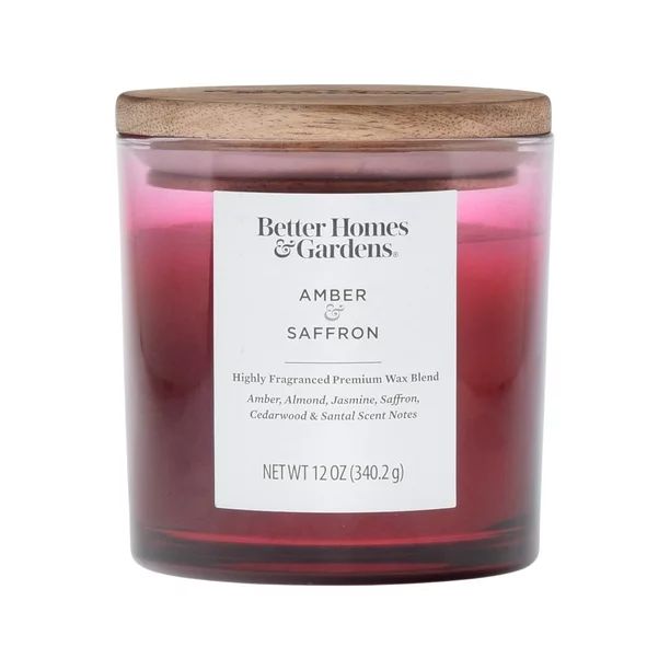 Better Homes & Gardens 12oz Amber & Saffron Scented 2-Wick Ombre Jar Candle | Walmart (US)