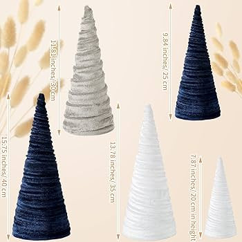 Hoolerry Set of 5 Christmas Velvet Trees Handmade Shelf Modern Winter Tree Decorations Farmhouse ... | Amazon (US)