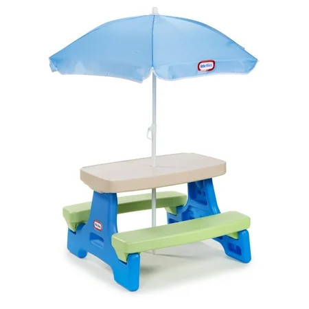 Little Tikes Easy Store Kids Durable Picnic Table with Umbrella, Indoor Outdoor, Ages 2+ | Walmart (US)