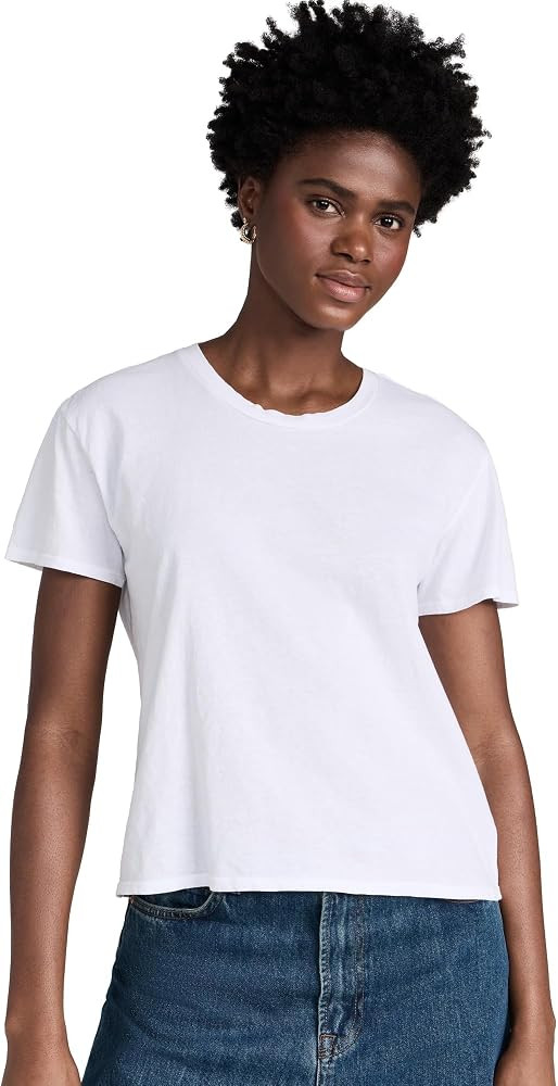 perfectwhitetee Women's Harley Cotton Boxy Crew Tee | Amazon (US)