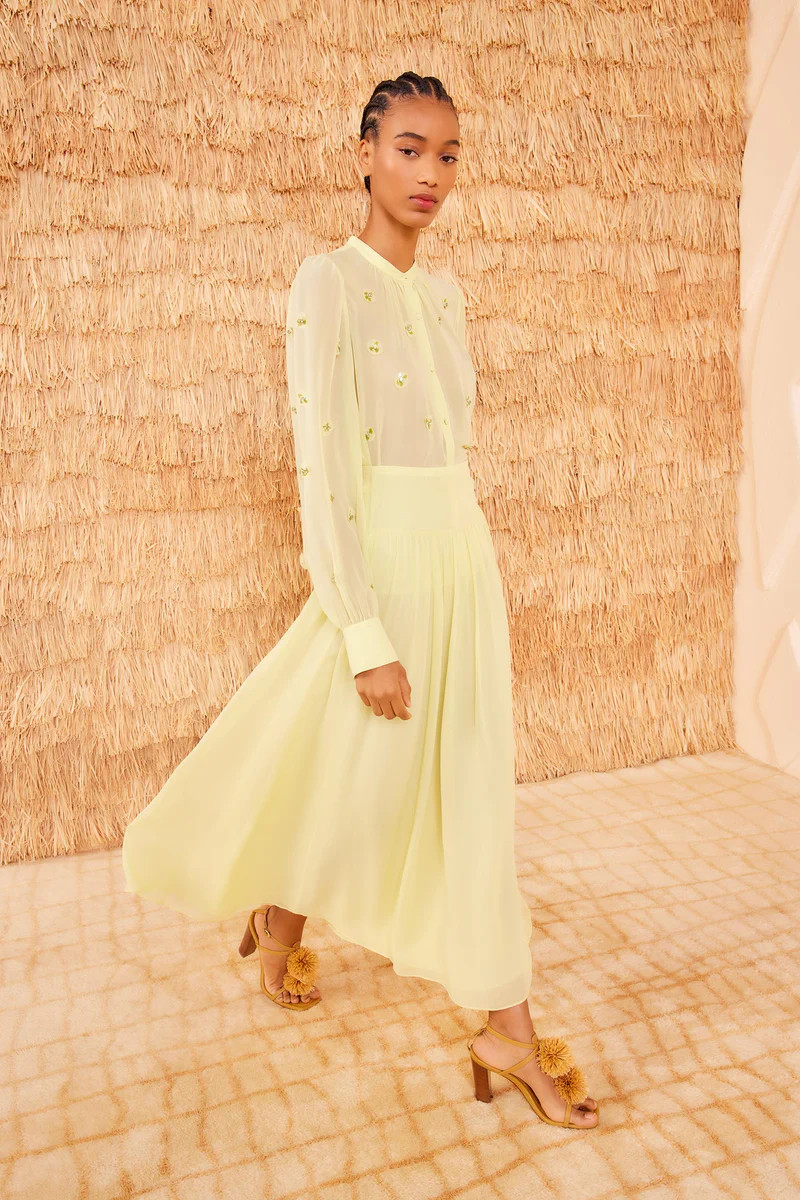 Reina Skirt - Citron | Ulla Johnson