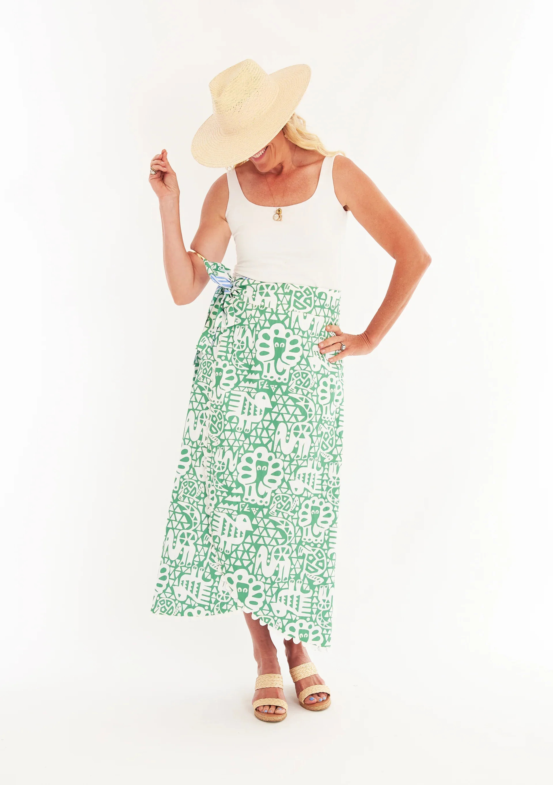 Terrenas Skirt in Menagerie Verde | Beau & Ro