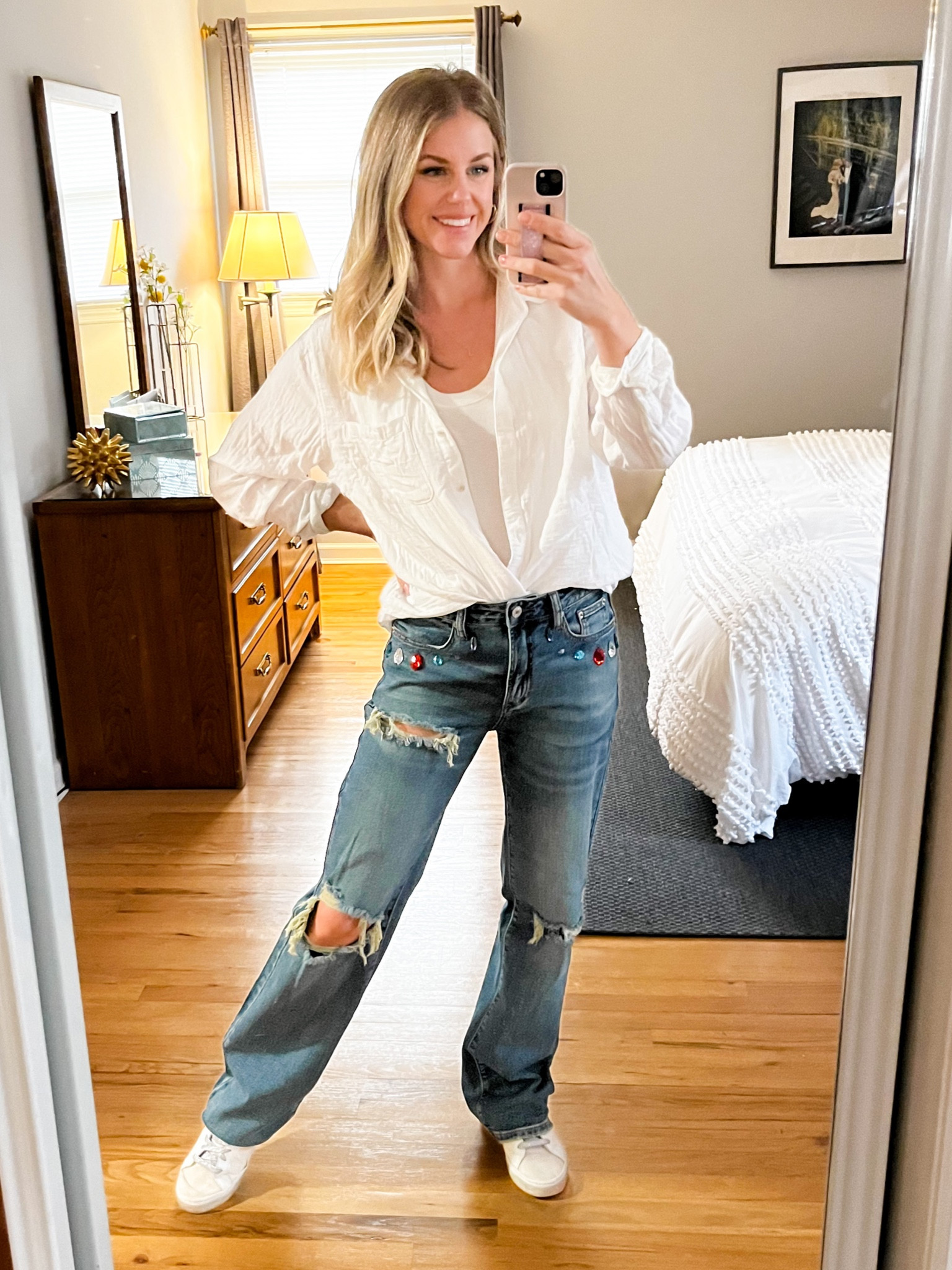 Embellished jeans- perfect with a simple top  

#LTKstyletip #LTKunder50 #LTKunder100