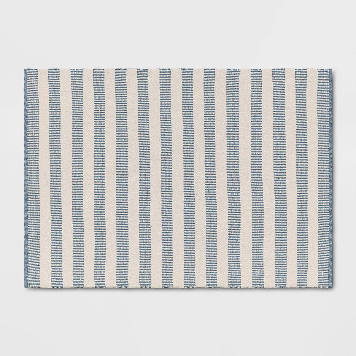 Rectangular Hand Made Woven Outdoor Rug Striped Ivory/Blue - Threshold™ designed with Studio Mc... | Target