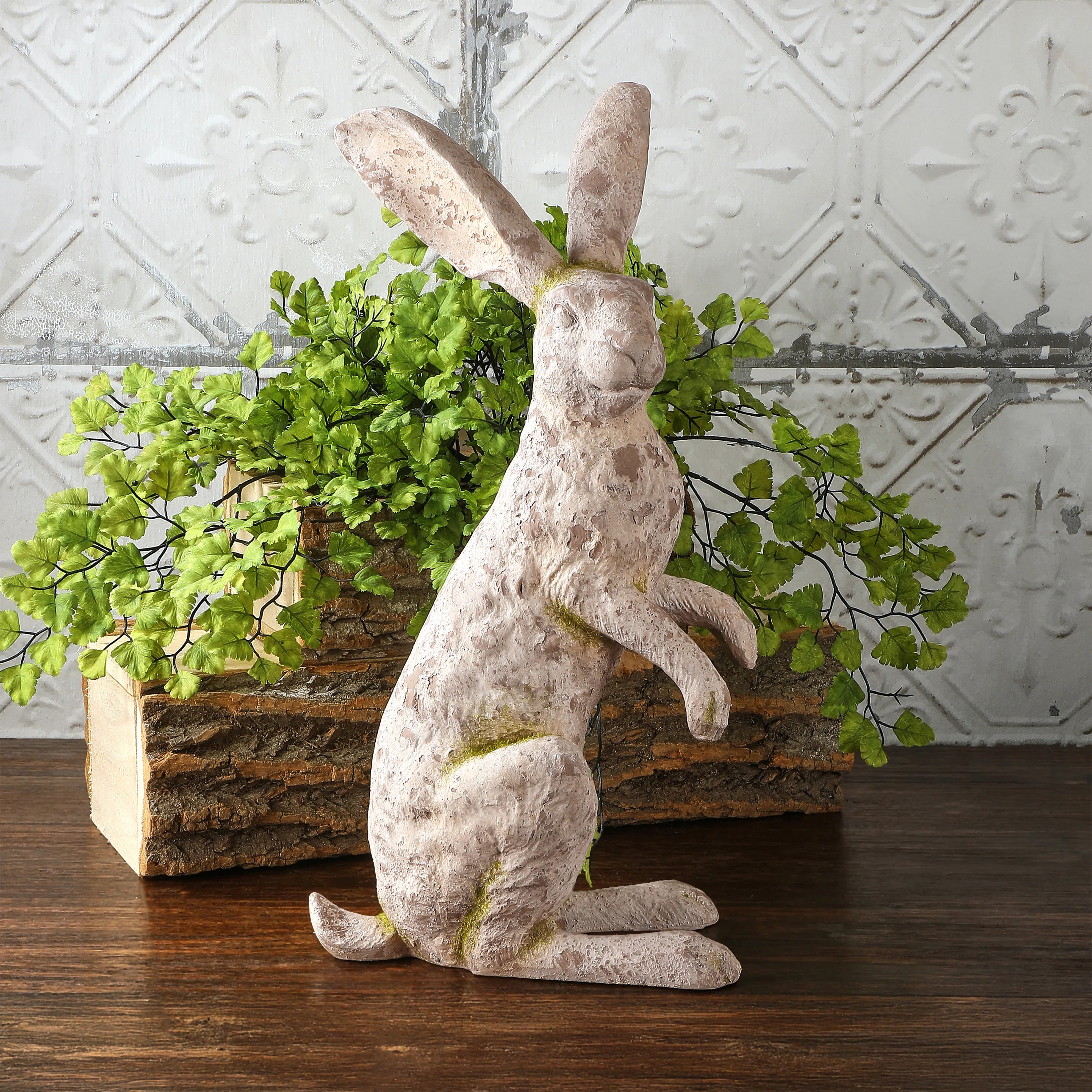19" Resin Mossed Bunny | Wayfair North America