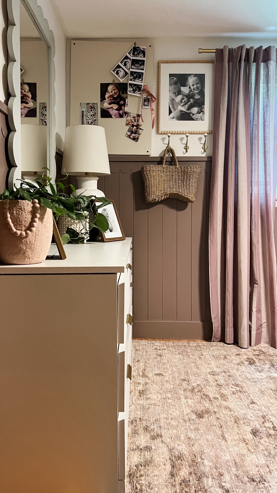 Baby M’s dresser wall

Planters: old/thrifted 
Basket: old/Target
Lamp: goodwill
Big pinboard: DIY

#LTKHome #LTKFamily #LTKBaby