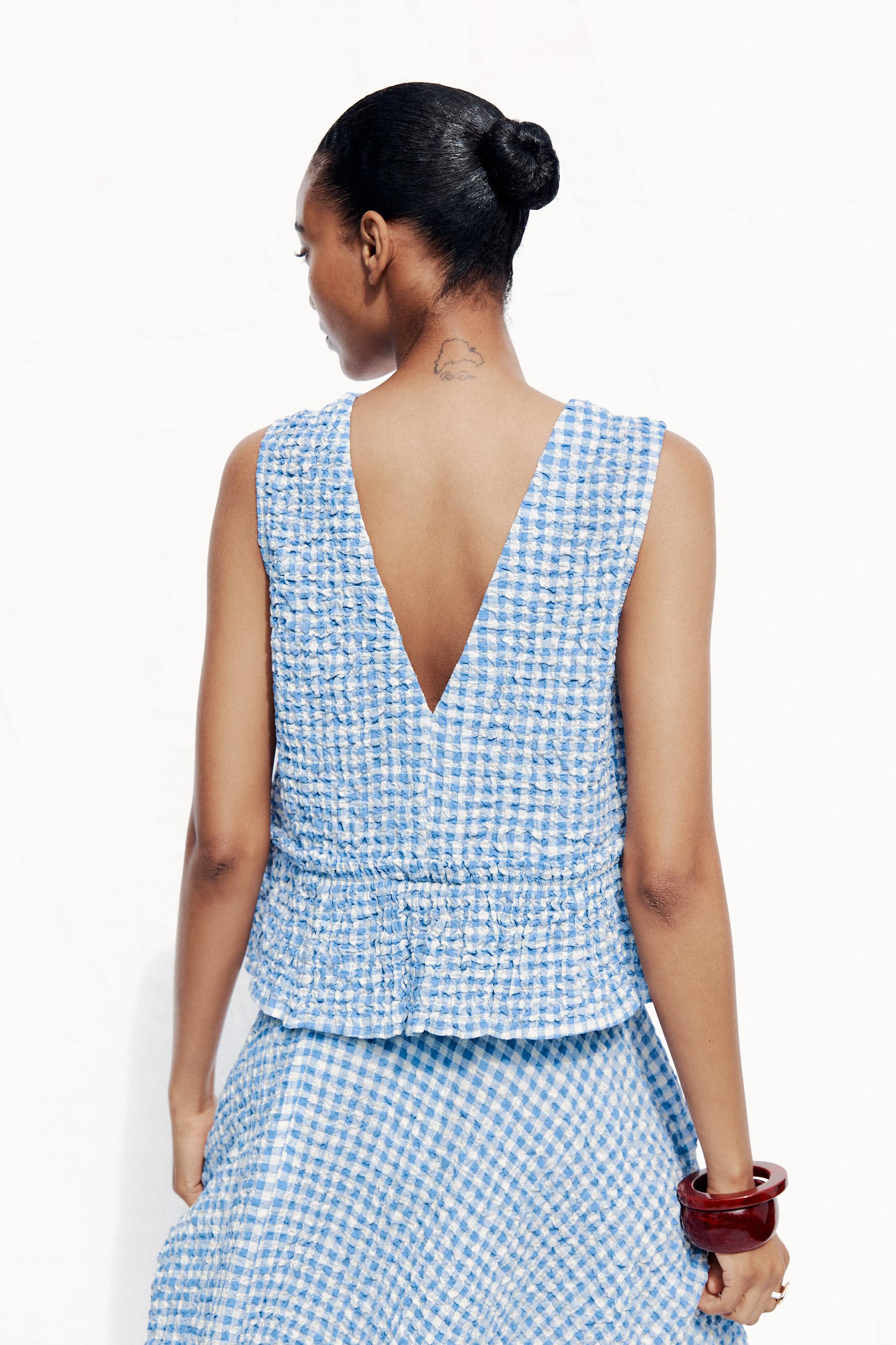 GINGHAM TOP | Zara UK