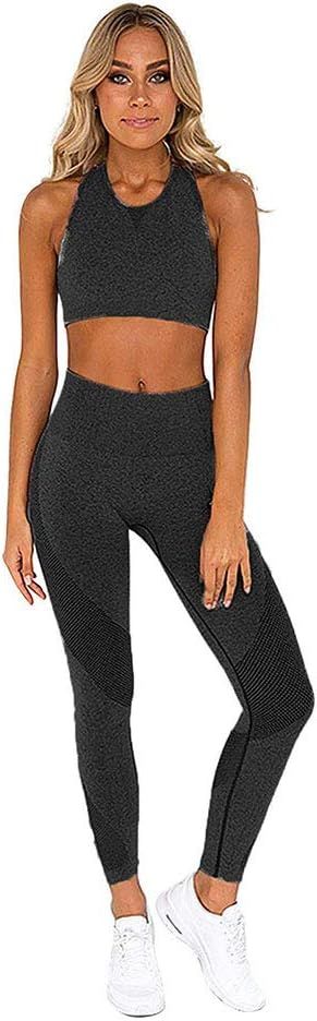 Amazon.com: Hotexy Women Workout Sets 2 Pieces Leopard Print High Waisted Yoga Leggings with Stre... | Amazon (US)